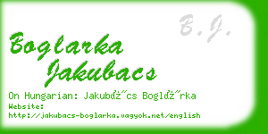 boglarka jakubacs business card